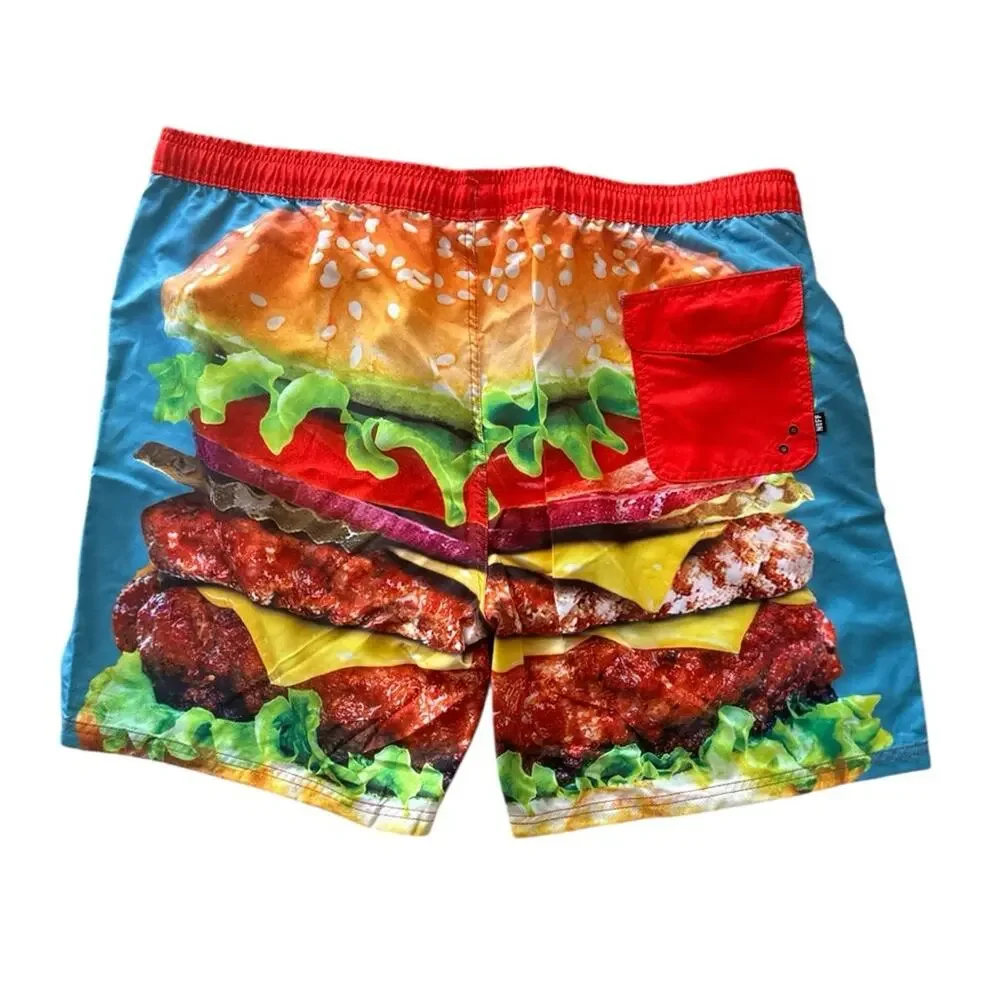 Neff Men's Cheeseburger Hot Tub Swim Trunks New with Tags 4XL